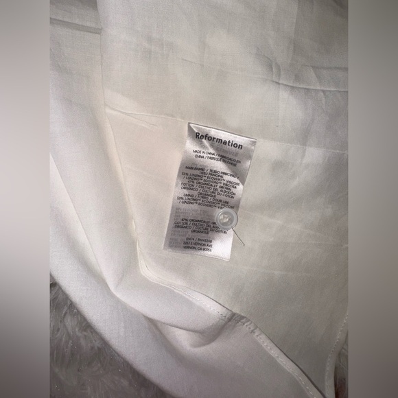 NWOT Reformation Ula in White Midi Sleeveless Collared Dress Size 10 - Picture 7 of 9